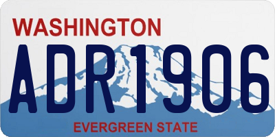 WA license plate ADR1906