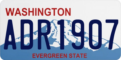 WA license plate ADR1907