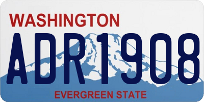 WA license plate ADR1908