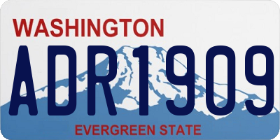 WA license plate ADR1909