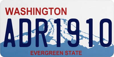 WA license plate ADR1910