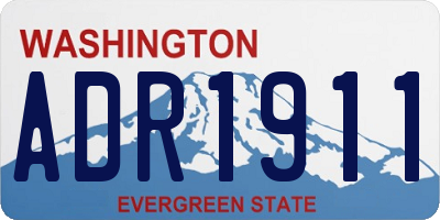 WA license plate ADR1911