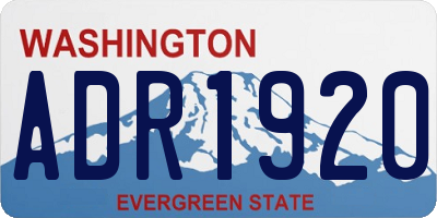 WA license plate ADR1920