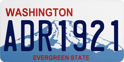 WA license plate ADR1921