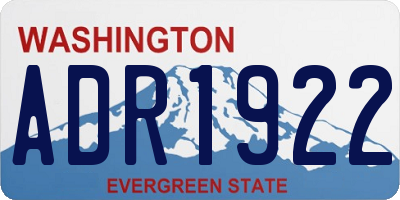 WA license plate ADR1922