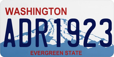 WA license plate ADR1923