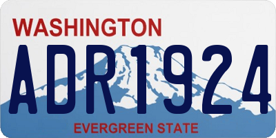 WA license plate ADR1924