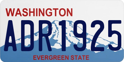 WA license plate ADR1925
