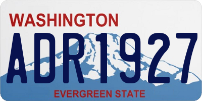 WA license plate ADR1927