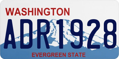 WA license plate ADR1928