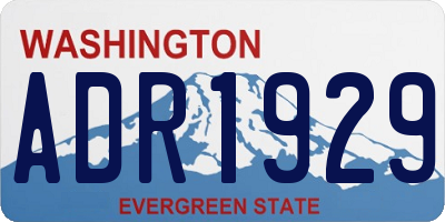 WA license plate ADR1929