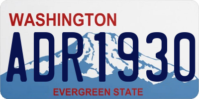 WA license plate ADR1930