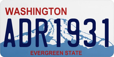 WA license plate ADR1931