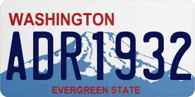 WA license plate ADR1932
