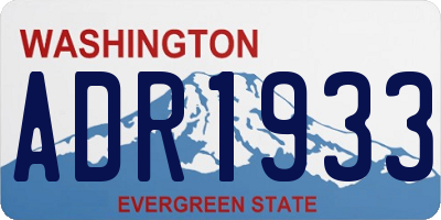 WA license plate ADR1933