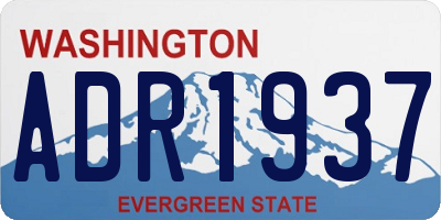 WA license plate ADR1937