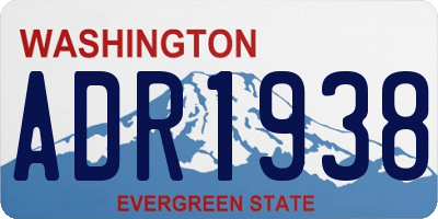 WA license plate ADR1938