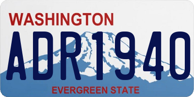 WA license plate ADR1940