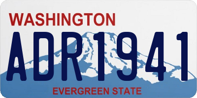WA license plate ADR1941