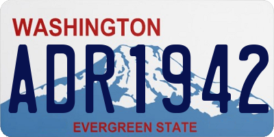WA license plate ADR1942