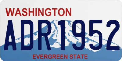 WA license plate ADR1952