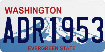 WA license plate ADR1953