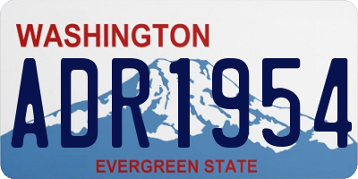 WA license plate ADR1954