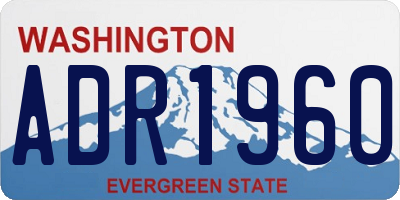 WA license plate ADR1960