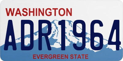 WA license plate ADR1964