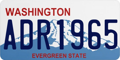 WA license plate ADR1965