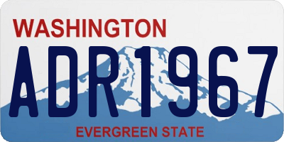 WA license plate ADR1967