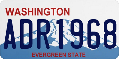 WA license plate ADR1968