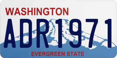 WA license plate ADR1971