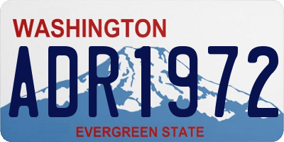 WA license plate ADR1972