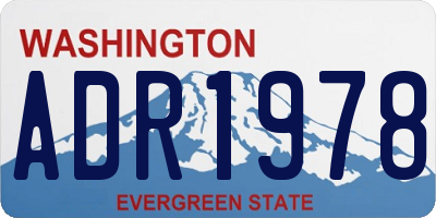 WA license plate ADR1978