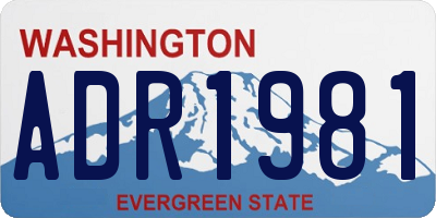 WA license plate ADR1981