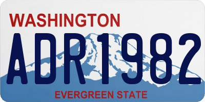 WA license plate ADR1982