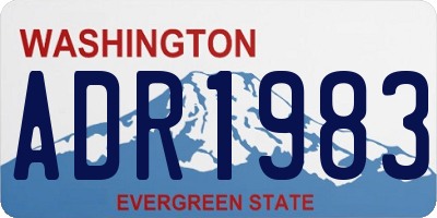 WA license plate ADR1983