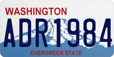 WA license plate ADR1984