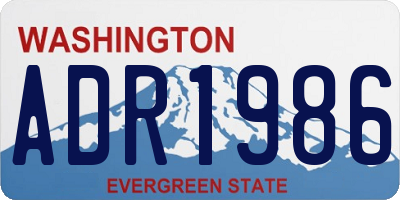 WA license plate ADR1986