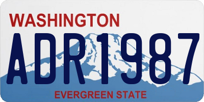 WA license plate ADR1987