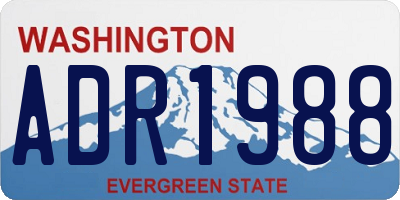 WA license plate ADR1988