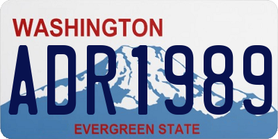 WA license plate ADR1989
