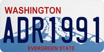 WA license plate ADR1991