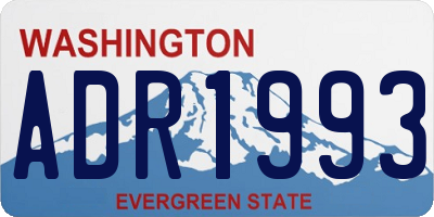 WA license plate ADR1993