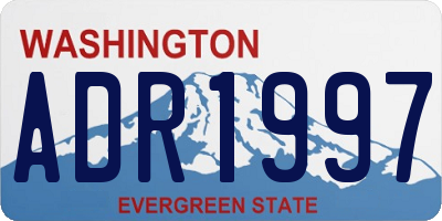 WA license plate ADR1997