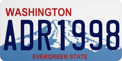 WA license plate ADR1998