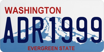 WA license plate ADR1999