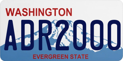 WA license plate ADR2000