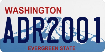 WA license plate ADR2001